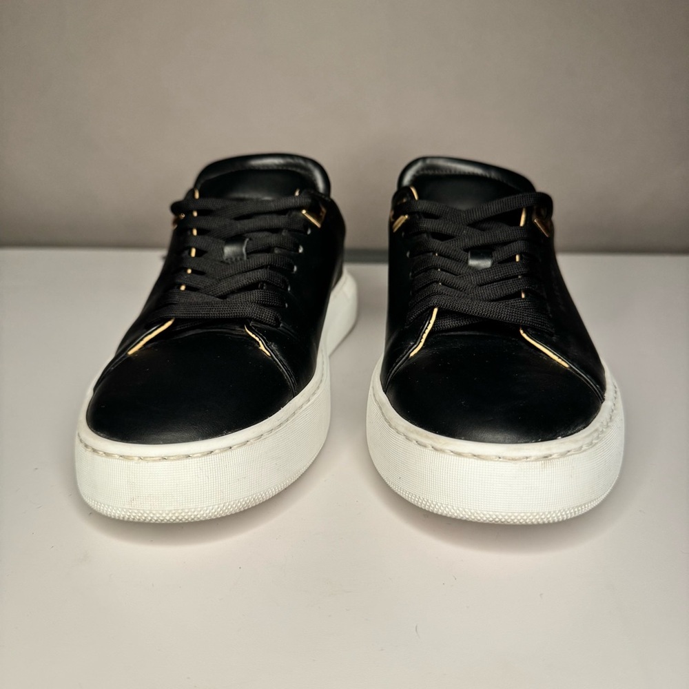 Buscemi Black Italian Leather White Sole Low Top Sneakers w/ Tan Lining Size 38 - Picture 4 of 16